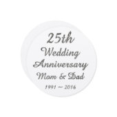 25周年結婚記念日のおしゃれなシルバー タイポグラフィ カード (正面/裏面インサイチュ)