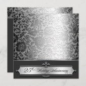 「25周年結婚記念日のおしゃれな招待状」 招待状 (正面/裏面)