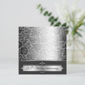 「25周年結婚記念日のおしゃれな招待状」 招待状 (スタンド正面)