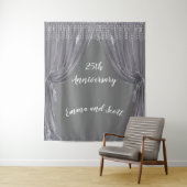 25周年結婚記念日のシルバーカーテン タペストリー (インサイチュ)