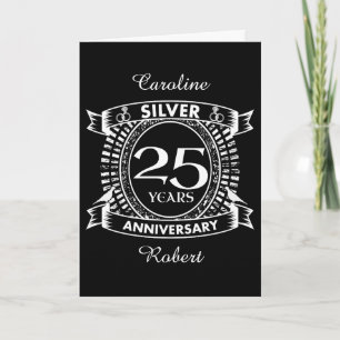 25周年結婚記念日のシルバークレスト カード