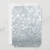 25周年結婚記念日のシルバーグリッターハート 招待状 (裏面)