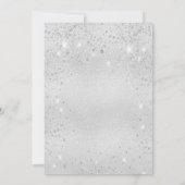 25周年結婚記念日のシルバーグリッター豪華 招待状 (裏面)