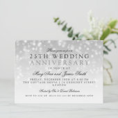 25周年結婚記念日のシルバースパークルライト 招待状 (スタンド正面)