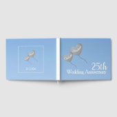 25周年結婚記念日のシルバーハート風船 ゲストブック (全面)