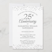 25周年結婚記念日のシルバーラブハート 招待状 (正面)