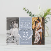 25周年結婚記念日のハートパーティー 招待状 (スタンド正面)