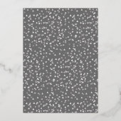 25周年結婚記念日のハート型コンフェッティ シルバー 箔招待状 (裏面)