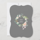 25周年結婚記念日のバラとグリーンの花飾り 招待状 (裏面)