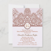 25周年結婚記念日のヴィンテージスタイルのチックな招待状 招待状 (裏面)