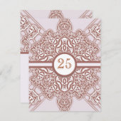 25周年結婚記念日のヴィンテージスタイルのチックな招待状 招待状 (正面/裏面)