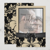 25周年結婚記念日の伝統的な写真 招待状 (正面/裏面)