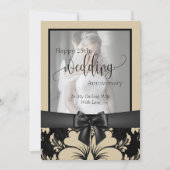 25周年結婚記念日の伝統的な写真 招待状 (正面)