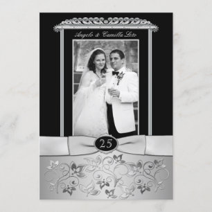 25周年結婚記念日の写真付き招待状 招待状
