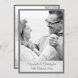 25周年結婚記念日の写真 シルバー ブラック ホワイト 招待状