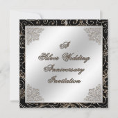 25周年結婚記念日の招待状カード 招待状 (正面)