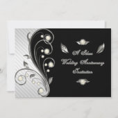 25周年結婚記念日の招待状カード 招待状 (正面)