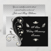 25周年結婚記念日の招待状カード 招待状 (正面/裏面)