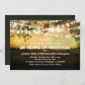 25周年結婚記念日の招待状 - ストリングライト 招待状 (正面/裏面)