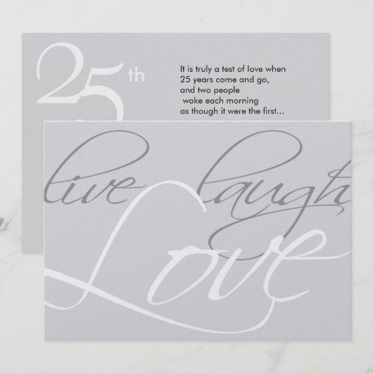 25周年結婚記念日の招待状 招待状 (正面/裏面)