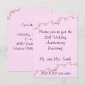 25周年結婚記念日の招待状 招待状 (正面/裏面)