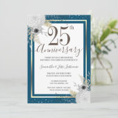 25周年結婚記念日の花の招待状 招待状 (スタンド正面)