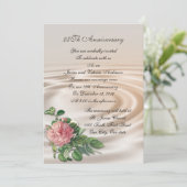 25周年結婚記念日の誓いの更新 ピンクのバラ 招待状 (スタンド正面)