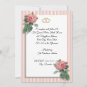 25周年結婚記念日の誓いの更新 ピンクのバラ 招待状 (裏面)