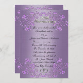 25周年結婚記念日の誓いの更新 ラベンダー 招待状 (正面/裏面)