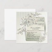 25周年結婚記念日の誓い更新 シルバーローズ 招待状 (正面/裏面)