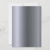 25周年結婚記念日の豪華な銀の花模様 招待状 (裏面)