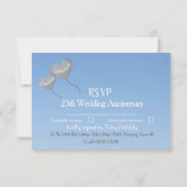 25周年結婚記念日の銀の招待状カードにお返事を 出欠カード (裏面)