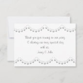 25周年結婚記念日の銀色のバンティング感謝メッセージ サンキューカード (裏面)