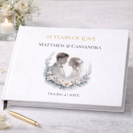 25周年結婚記念日を祝う伝統的なお祝い ゲストブック