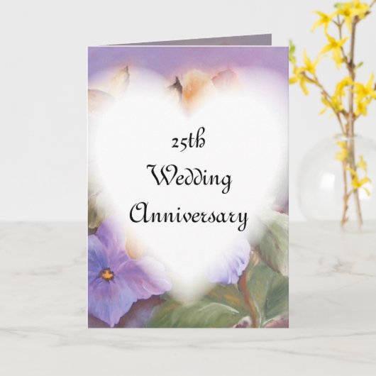 25周年結婚記念日カード カード (黄色い花)
