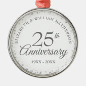 25周年結婚記念日シルバーハート メタルオーナメント (正面)