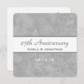 25周年結婚記念日シルバー ミュートリーフ B09B 招待状 (正面/裏面)