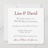 25周年結婚記念日シルバー ミュートリーフ B09B 招待状 (裏面)