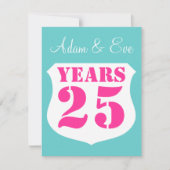 25周年結婚記念日パーティーの招待状 モダン 招待状 (正面)