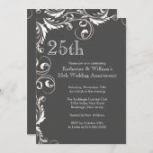 25周年結婚記念日パーティーの招待状 招待状 (正面/裏面)