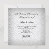 25周年結婚記念日パーティーレースパールホワイト 招待状 (裏面)