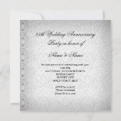 25周年結婚記念日パーティーレースパールホワイト 招待状 (裏面)