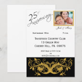 25周年結婚記念日パーティー招待状 招待状 (正面/裏面)
