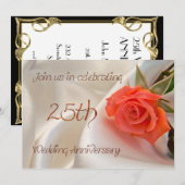 25周年結婚記念日パーティー招待状 招待状 (正面/裏面)