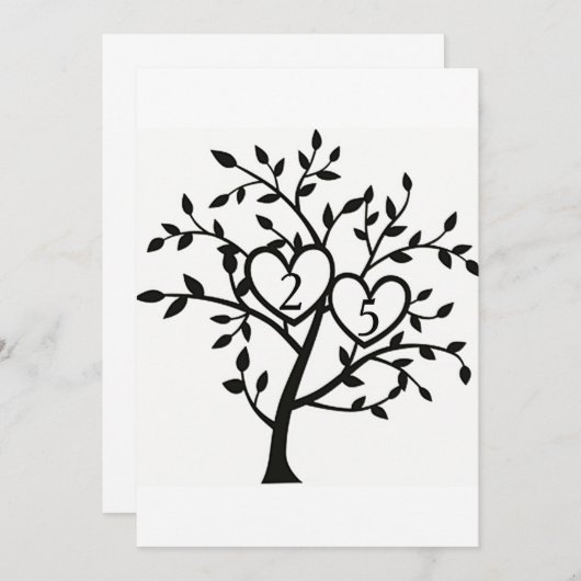 25周年結婚記念日パーティー招待状 招待状 (正面/裏面)