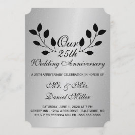 25周年結婚記念日パーティー シルバー招待状 招待状