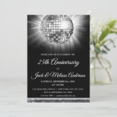 25周年結婚記念日パーティー シルバー ディスコボール 招待状 (スタンド正面)