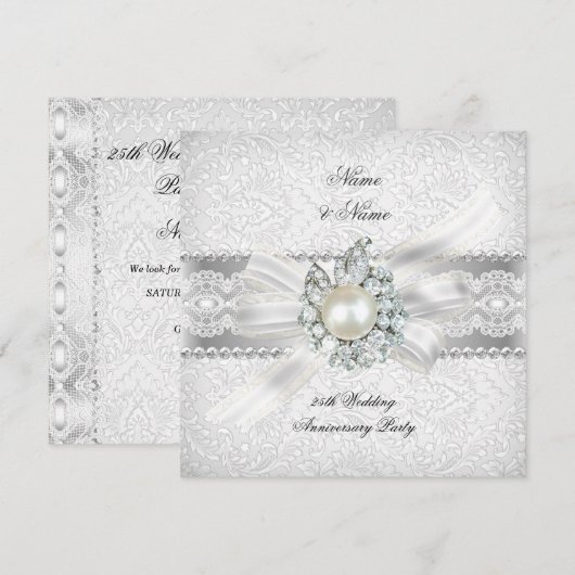 25周年結婚記念日パーティー ラ・ペール 招待状 (正面/裏面)