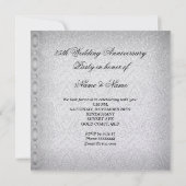 25周年結婚記念日パーティー ラ lace パールホワイト 招待状 (裏面)