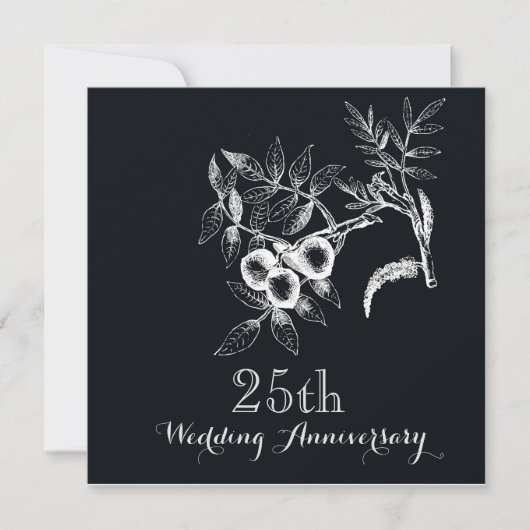 25周年結婚記念日パーティー 招待状 (正面)